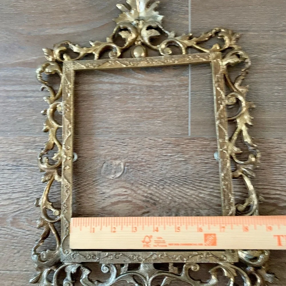 Vintage Cost Iron Frame Gold Color Ornate 11/15 Inch